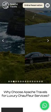Apache Travels website, mobile view
