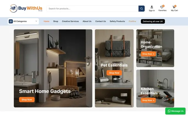 Buy With Us website, desktop view