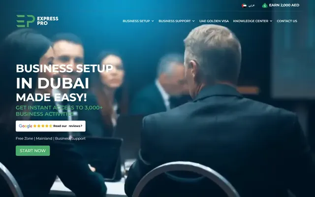 ExpressPRO website, desktop view