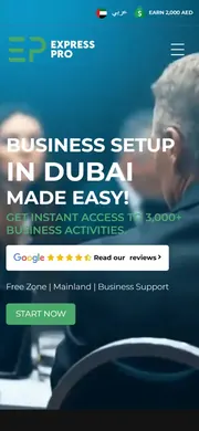 ExpressPRO website, mobile view
