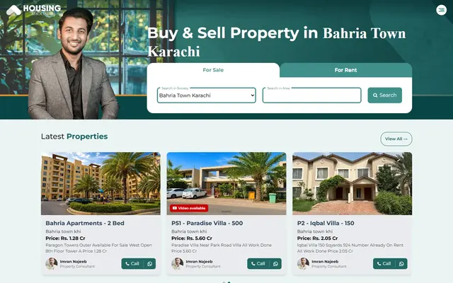 Housing Associates website, desktop view