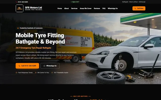 SFR Motors website, desktop view