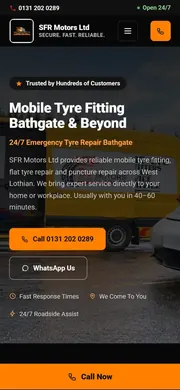 SFR Motors website, mobile view