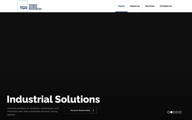 Tradex Global Resources website, desktop view