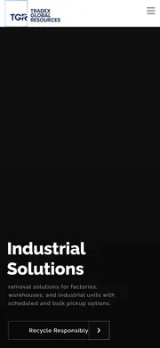 Tradex Global Resources website, mobile view