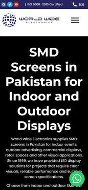 World Wide Electronics website, mobile view
