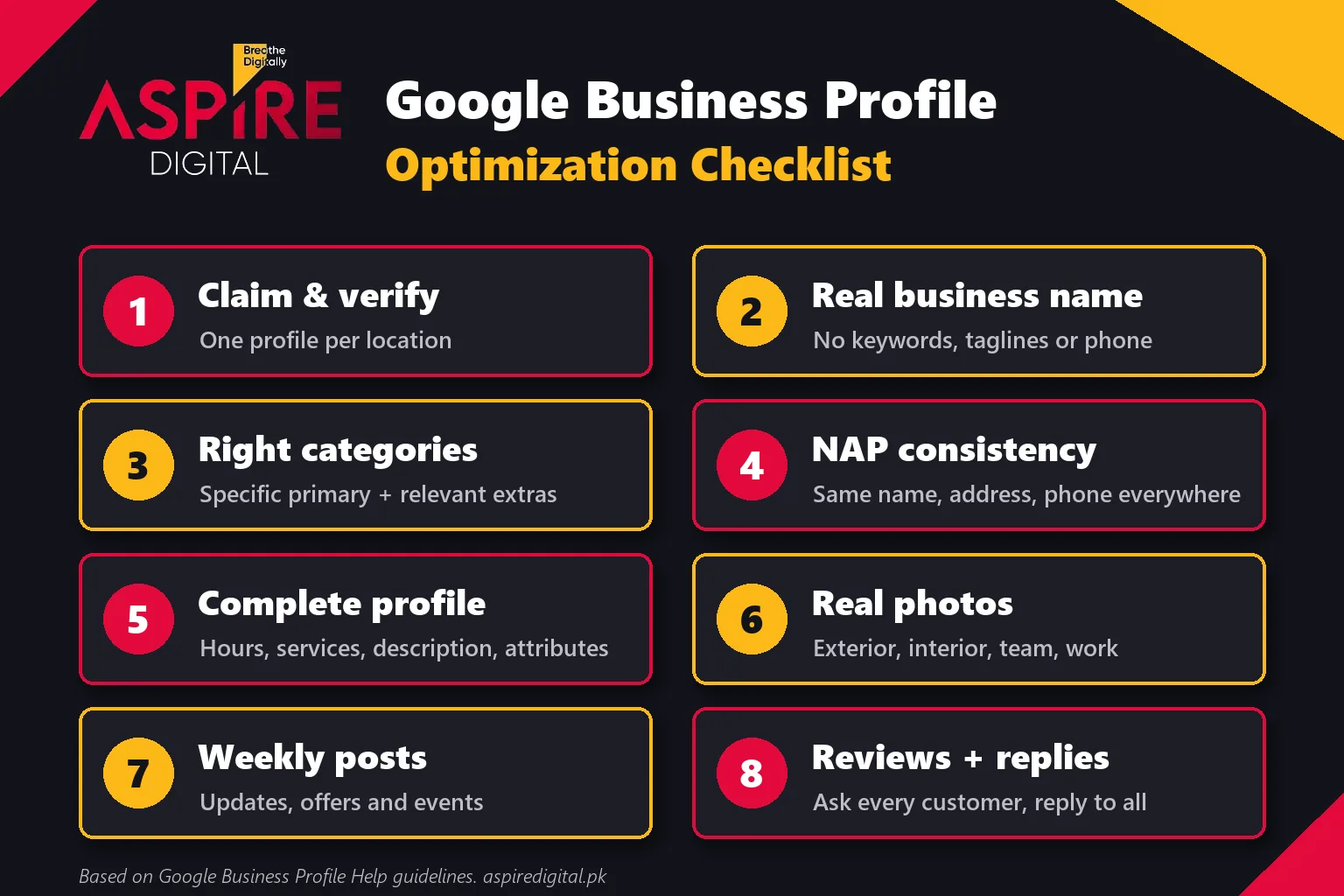 Google Business Profile optimization checklist: 8 steps from verification to reviews