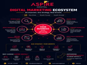 Digital marketing ecosystem infographic